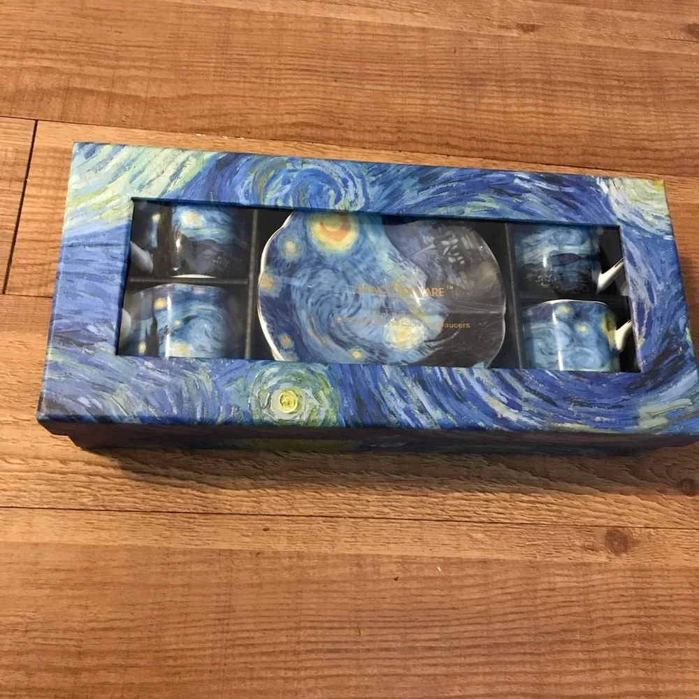 Grace teaware Starry Night espresso time gift set teacup and saucer Set